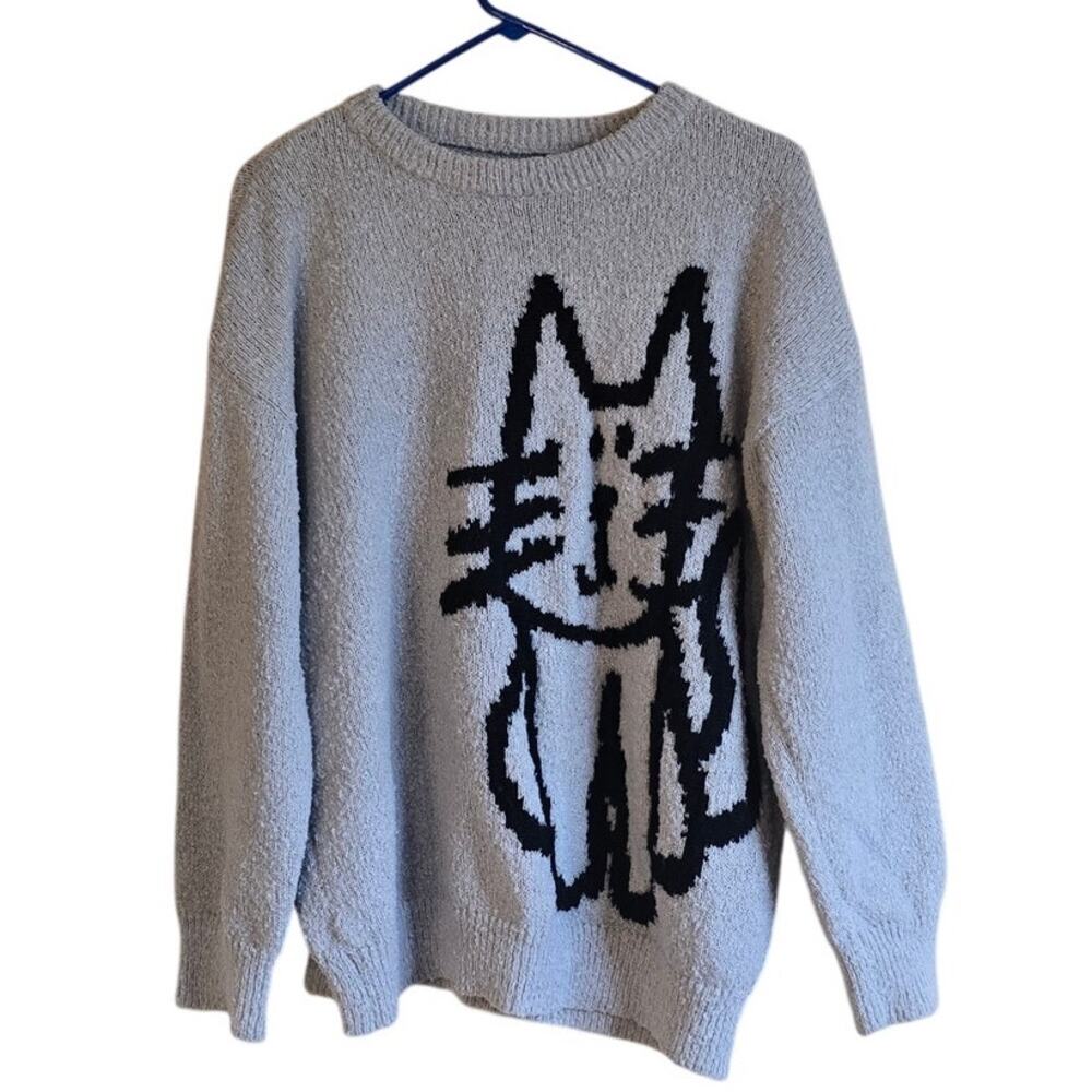 Oversized Cat Knit sweater size medium womens